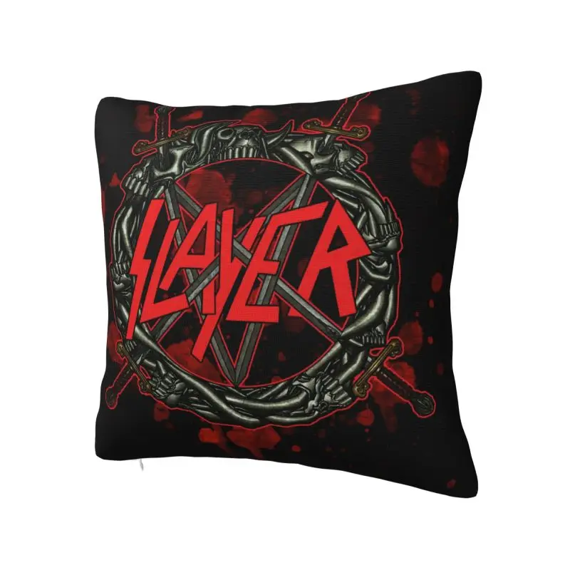 Heavy Metal Rock Slayers Logo Throw Pillow Covers Decor Home Modern Thrash Band Cushion Decoration Salon Square Pillowcase