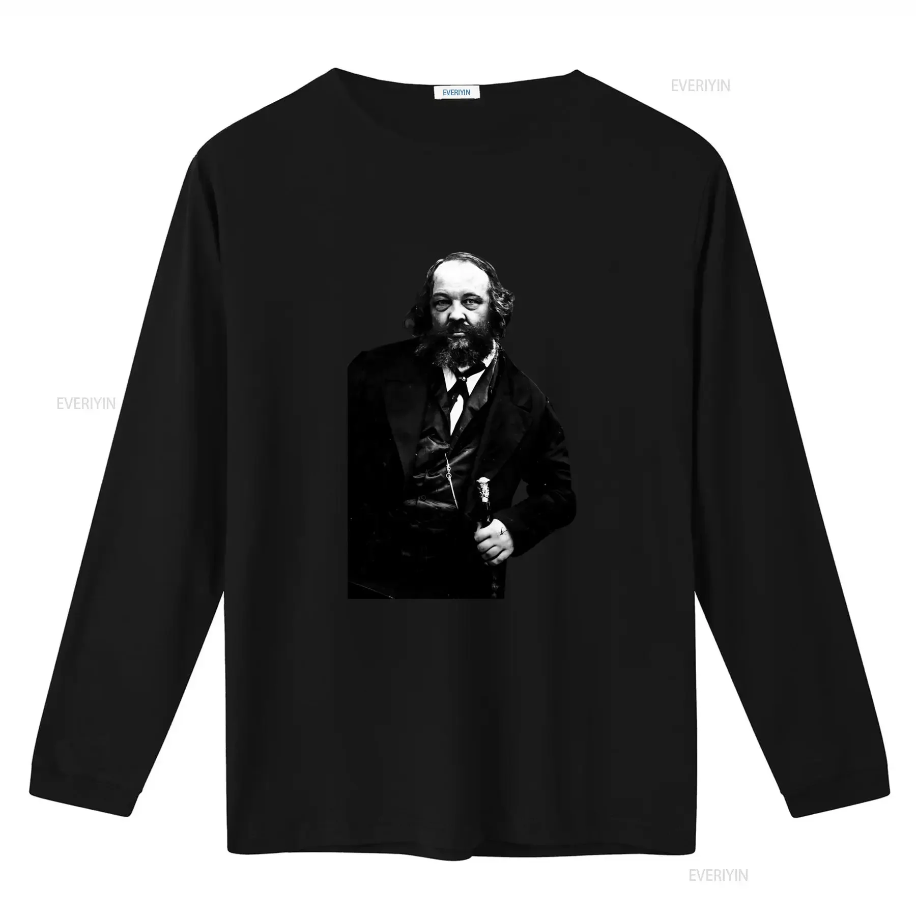 Mikhail Bakunin Anarchia Vintage Style T Shirt for Men and Women Unique Historical Figure Print High Quality Fabric vintage view 2