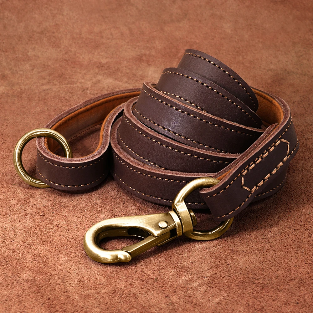 Personalisierte Hundehalsband-Leine aus echtem Leder, langlebige Hundehalsbänder, Gehbleine, Seil, frei mit Gravur für kleine, mittelgroße und große Hunde – Detail 25
