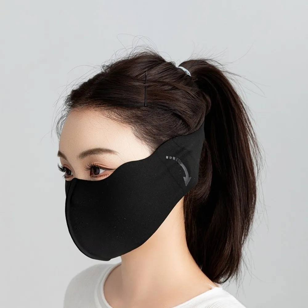 Mascarilla facial cálida para mujer, orejera gruesa a prueba de viento dos en uno, transpirable, 3D, protección para los oídos, otoño e invierno