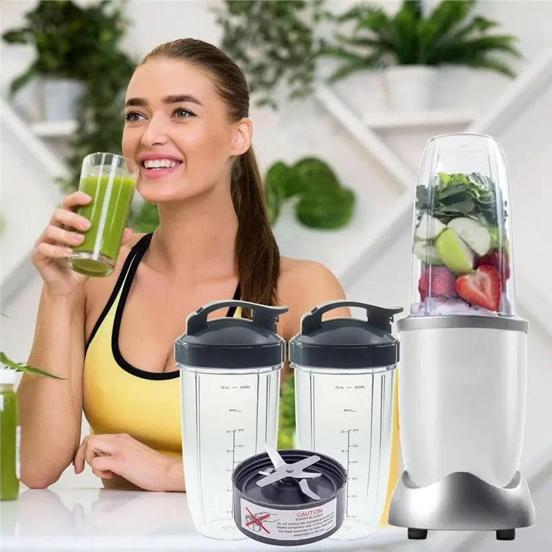 YANA35R Replacement 32 Oz Blender Cups For Nutribullet For Nutribullet 600W/900W With Flip-Top Lid And Blade
