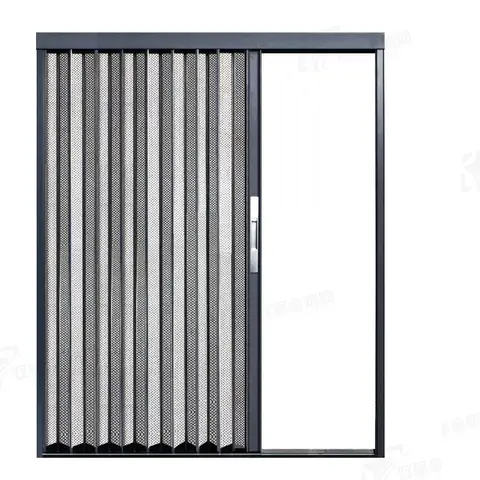 Golden Gate Folding Screen Door with cat and Dog Folding Push-pull Aluminum Alloy Screen Door Household Screen Door