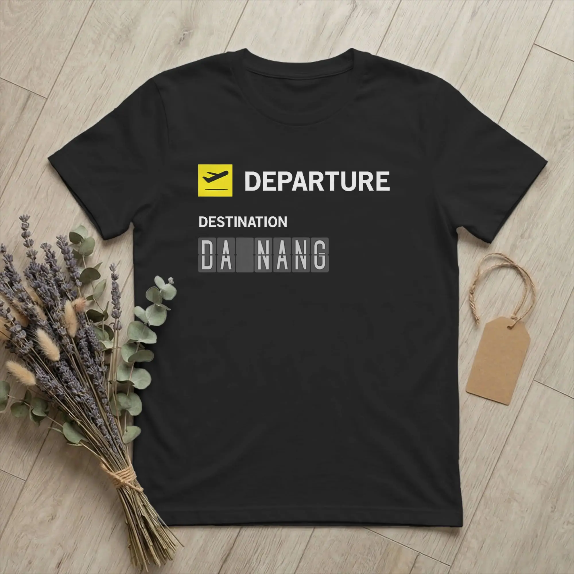 Vietnam Da Nang Airport Departure Scoreboard Men T Shirts  Funny Tees Short Sleeve Crewneck T-Shirts Cotton Plus Size Clothes