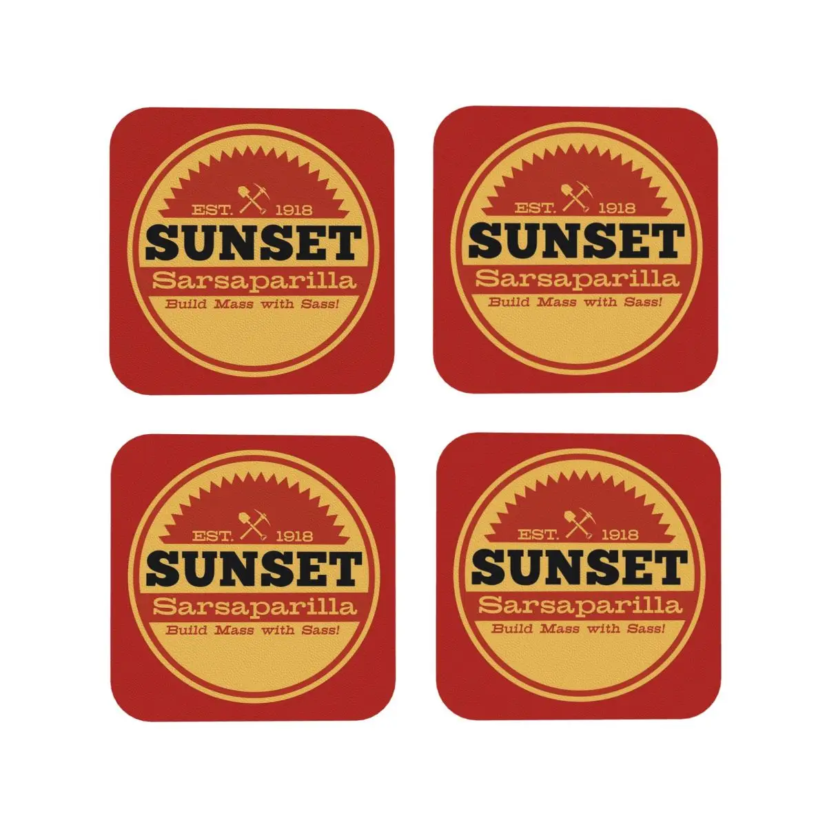

Винтажные подставки с логотипом Sunset Sarsaparilla, кухонные салфетки, нескользящие изоляционные коврики для чашек, кофейные коврики, подушечки для посуды, набор из 4 шт.