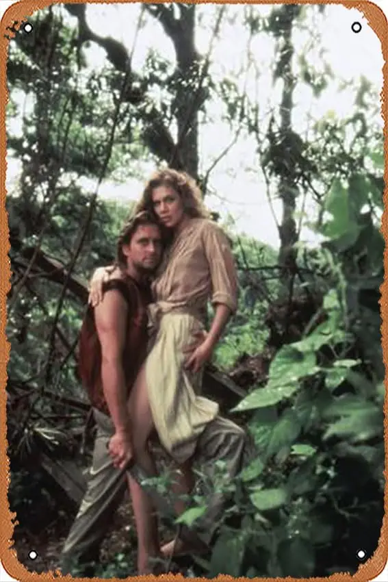 Letrero de chapa de metal - A la poursuite du diamante vert Romancing the stone de Robert Zemeckis con Michael Douglas y Kath - Póster M