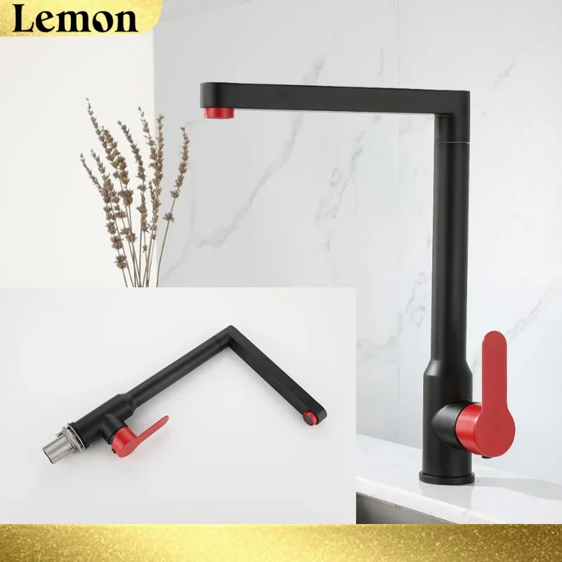الليمون الفولاذ المقاوم للصدأ المطبخ صنبور 360 درجة تدوير مرنة بالوعة صنبور الماء الساخن البارد بالوعة المطبخ صنبور حوض خلاط