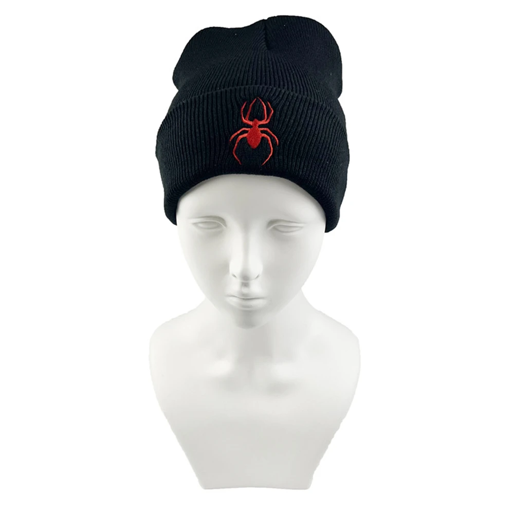 1pcs Fashion New Cartoon Spider Embroidered Beanies Hat Winter Autunm Warm Knitted Bonnet Cap Soft Wool Beanies Caps Couple Gift