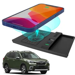 Qi Car Wireless Charger For Subaru Forester SK 2019-2023 Crosstrek 2018-2023 Impreza 2017-2023 Phone Charging Pad Accessories