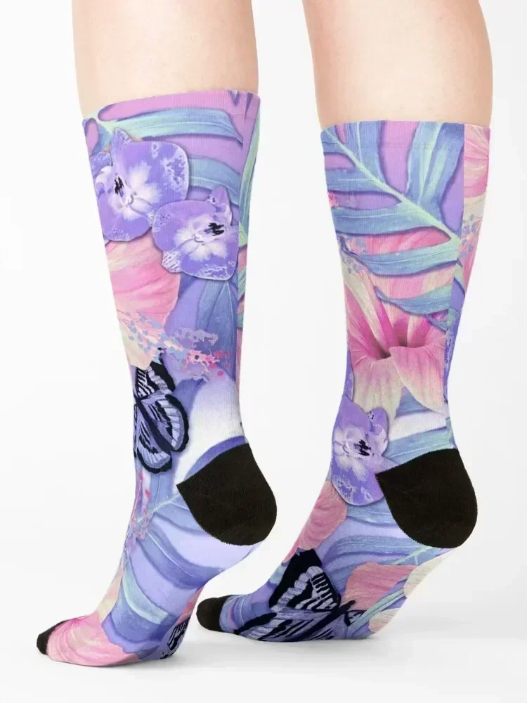 جوارب لافندر ربيعية استوائية لأصابع القدم رياضية للجري هدايا شتوية جوارب هيب هوب للنساء والرجال