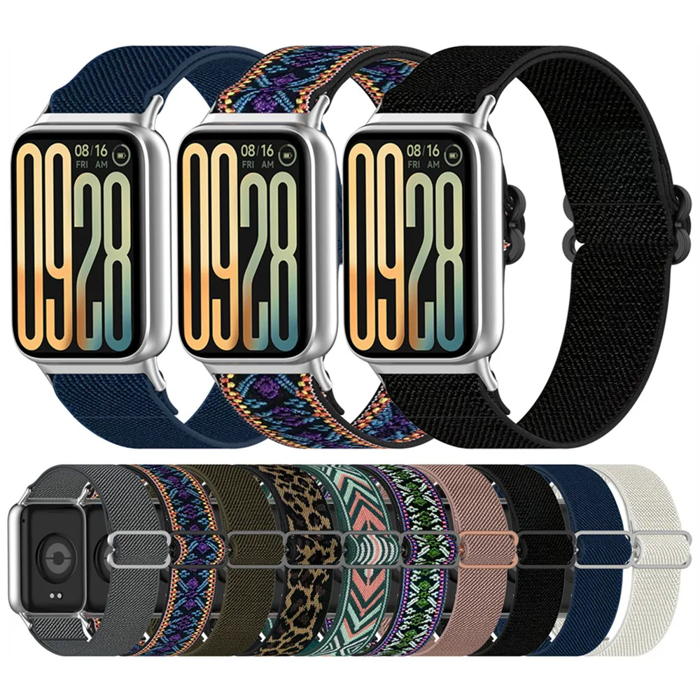 Watchband for Xiaomi Band 8Pro 9Pro Braided Stretch Sport Soft Wrist Watch Band for Redmi Watch 4 5 6 Elastic Strap