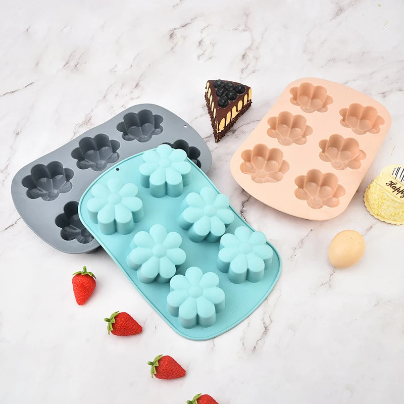 Picture 7: 【M】6-hole Silicone Cake Mold, Heart-shaped Silicone Mold, DIY Cake And Chocolate Baking Tool,  Mold.