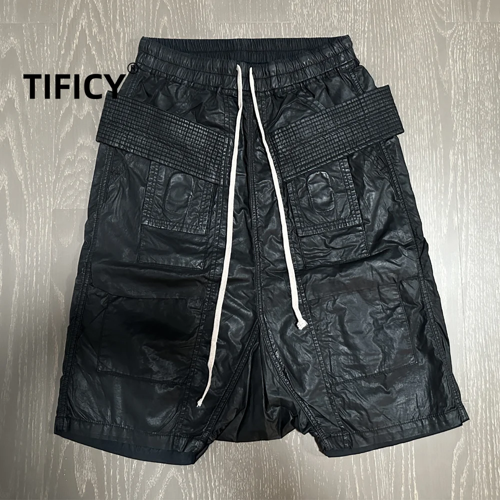 High Street Classic RO Dark Style Double Ring Brush Wax Oil Wax Shorts Men's Slightly Collapsed Shorts Retro Seven Quarter Pants