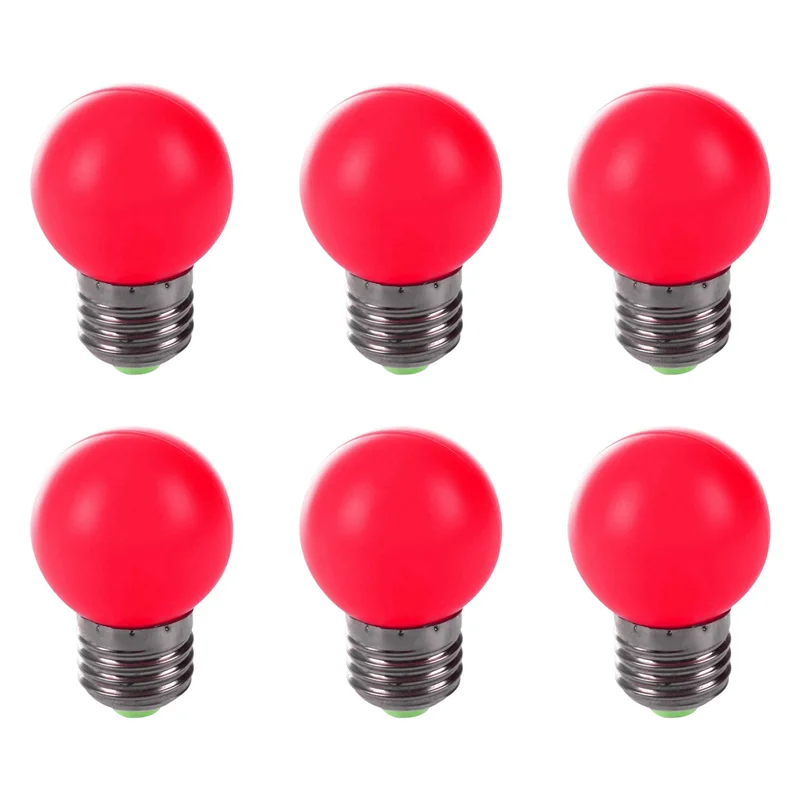 

ABUP-6X E27 LED Light Warm Red Bulb Plastic Bulb (0.5W Power, Red)