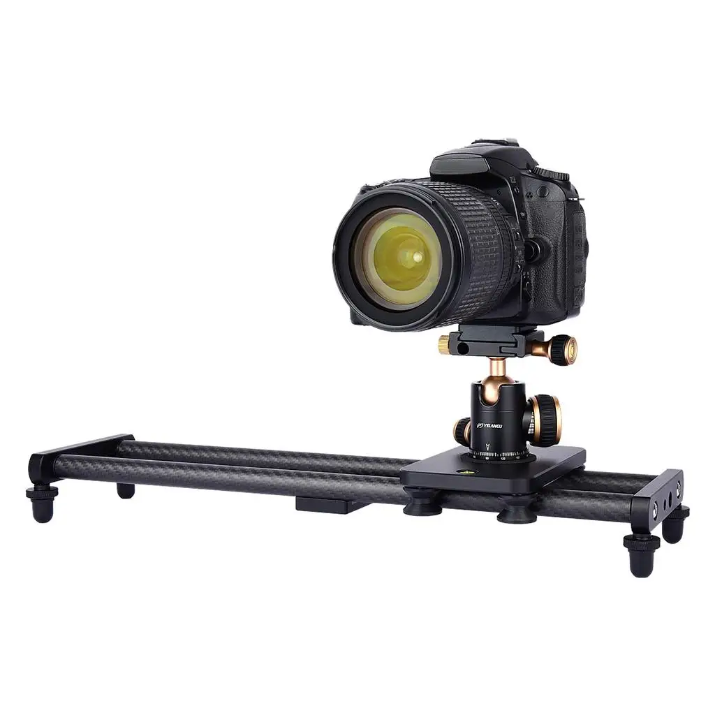40cm Carbon Fiber Camera Slider Track System Smooth Retractable Stabilizer Rail for DSLR Video Recording