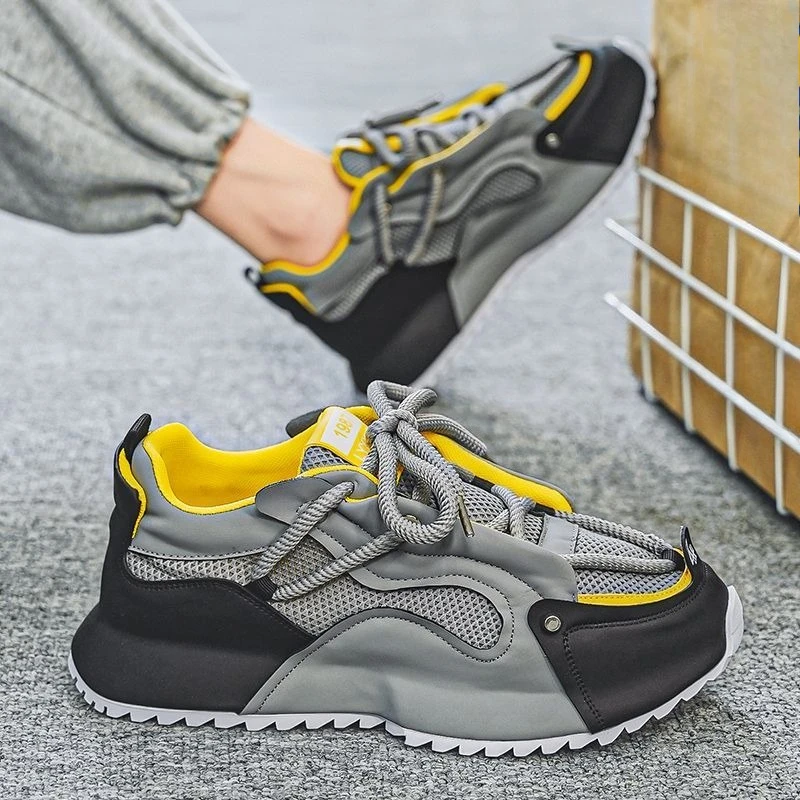 

Breathable Men's Shoes Durable Inner Height Increase Trendy Summer Platform Sole Sports Sneakers