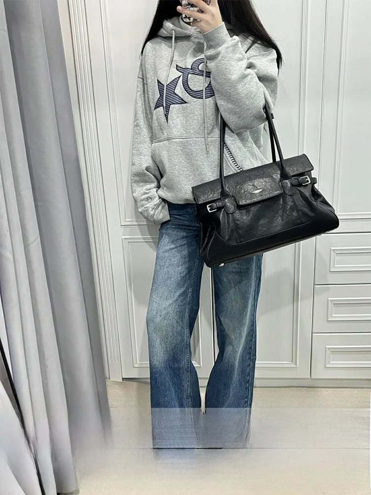 

Ретро джинсы с высокой талией для женщин больших размеров, осенне-зимние, новые, свободные, сексуальные, прямые, в американском стиле, для уличной моды