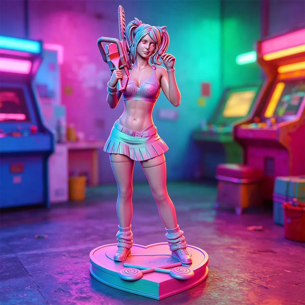 Kit de modèle en résine 1/24 75mm, une statue de fille mignonne tenant un sucette, modèle de jouet de poupée à faire soi-même, non coloré.