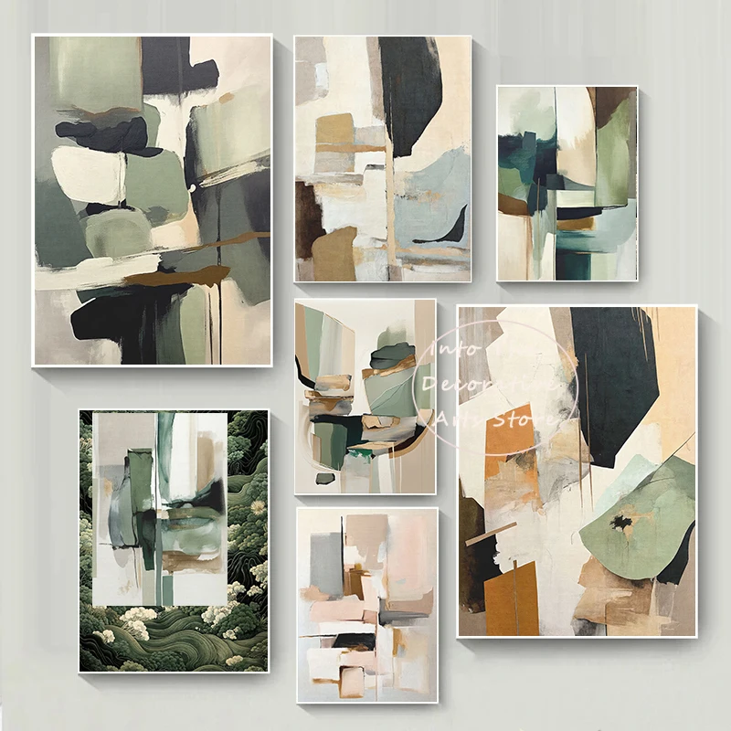 Irregular Landscape Neutral Color Matching Minimalist Japandi Contemporary Posters Canvas Paintings Wall Art Pictures Home Decor