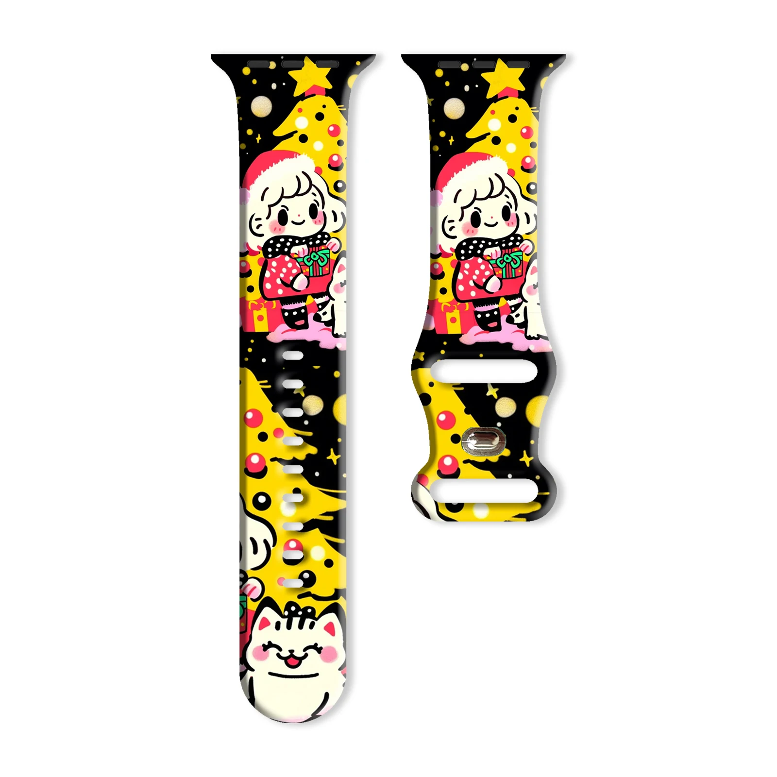 

Laid-back Christmas print watch band for Apple Watch 11 10 9 8 Silicone Band Replaceable Bracelet for iWatch 38mm 41mm 42mm 46mm