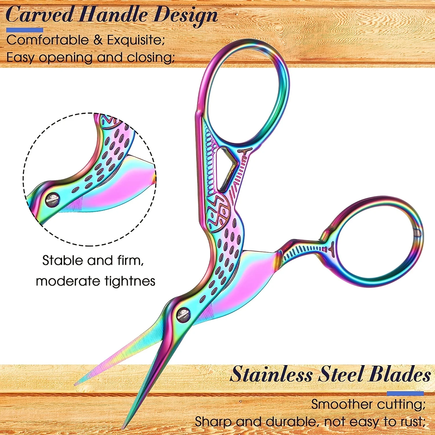 MOHAMM 1 Piece Stainless Steel Tip Classic Stork Scissors for Sewing Crafting Art Work Everyday Use DIY Tools