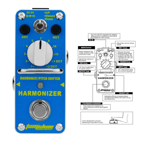 Imagen 2 del producto Pedal de efecto AHAR-3 Harmonizador Harmonista/Pitch Shifter Pedal de efecto de guitarra eléctrica Mini efecto único con True Bypass