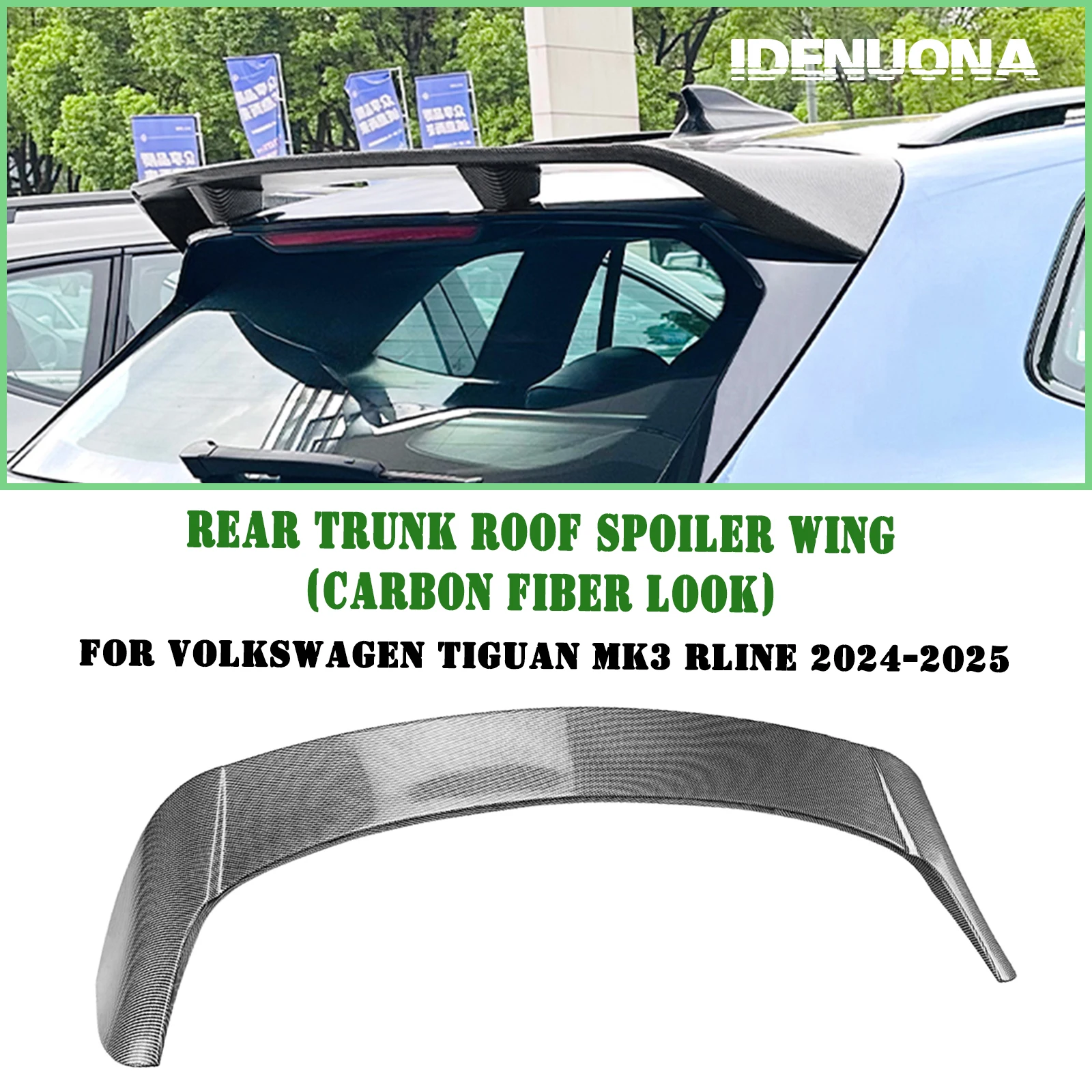 

For Volkswagen VW Tiguan MK3 Rline 2024-2025 Standard Version Rear Trunk Roof Spoiler Wing Tail Gate Tailgate Upper Splitter Lip