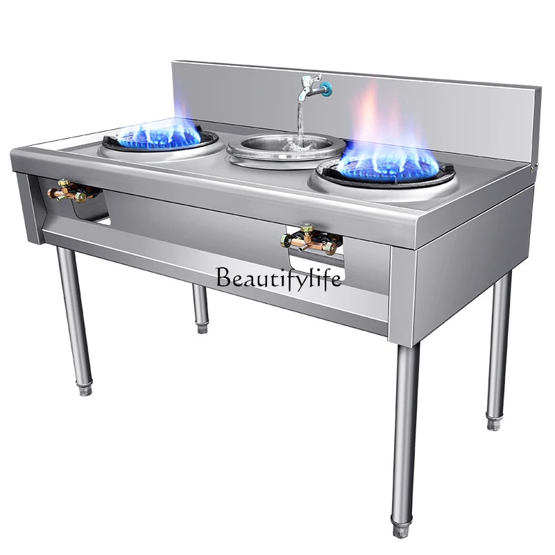 

05Stainless steel stove gas liquefied gas single and double stove kitchen