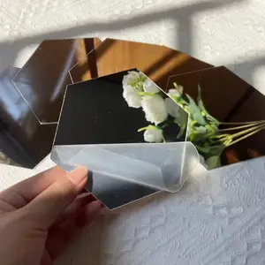 Hexagon 3D Mirror Mirror Wandaufkleber, rosa Gold, DIY, Hintergrundfernseher, Zimmer, Schlafzimmer, Bad, Heimdekoration, 6 PCs, 12pcs 10 Hauptverkaufsgolddekoration - №4