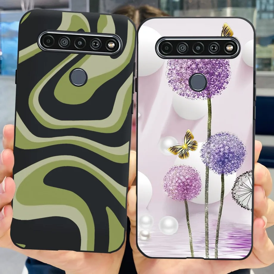 Soft Matte Case For LG K61 LG Q61 Cases Ultra Slim Matte Black Silicone Bumper Shell For LG Q61LGK61 2020 Lovely Cartoon Pattern