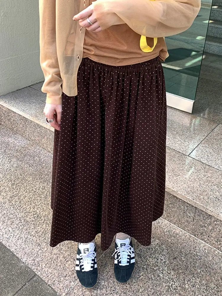 

Gagarich, японская ретро-юбка-миди в горошек, женская осень 2021, маленькие универсальные утягивающие юбки средней длины с зонтиком