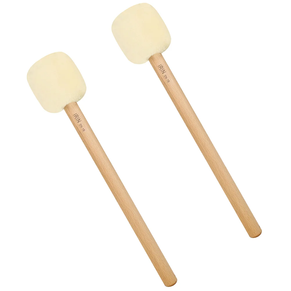 

2pcs Bass Drumsticks Beech Handle Mallet Low Sound Percussion Instruments Gongs Singing Bowls Durable Musical Sticks