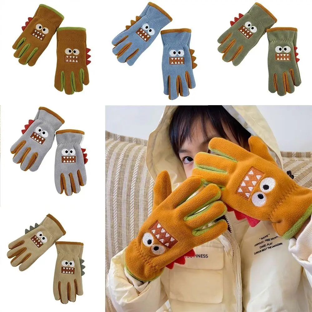 Guanti invernali per bambini a prova di freddo per guanti antivento 6-12 anni guanti con dita intere guanti in pile guanti da sci da ciclismo