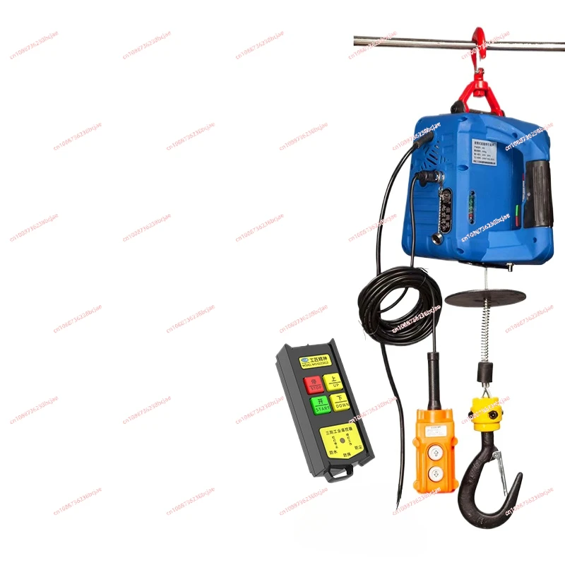 220V/110V Upgrade Electric hoist Portable electric hand winch traction block electric steel wire rope lifting hoist towing rope