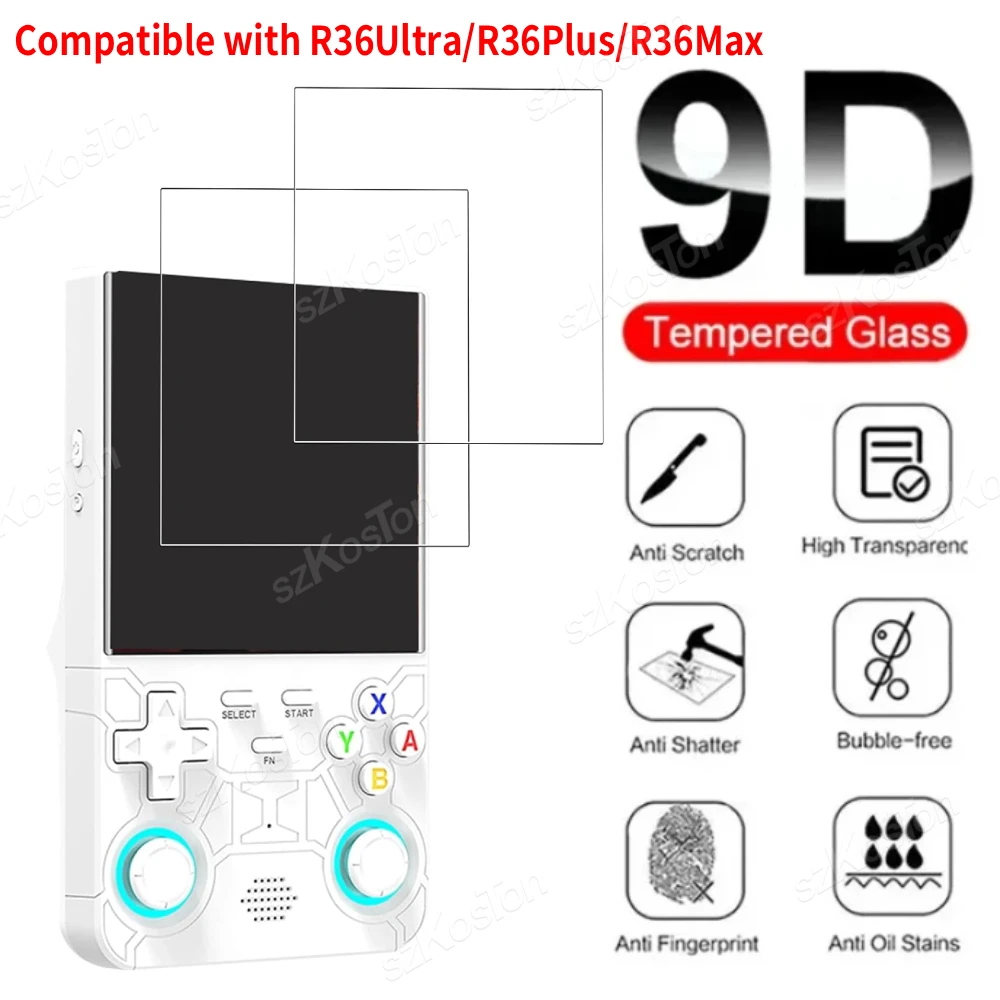 2-3PCS Tempered Glass Film for Anbernic R36 Ultra / R36 Pro&Max Retro Handheld Game Console 9H HD Anti-Scratch Screen Protector
