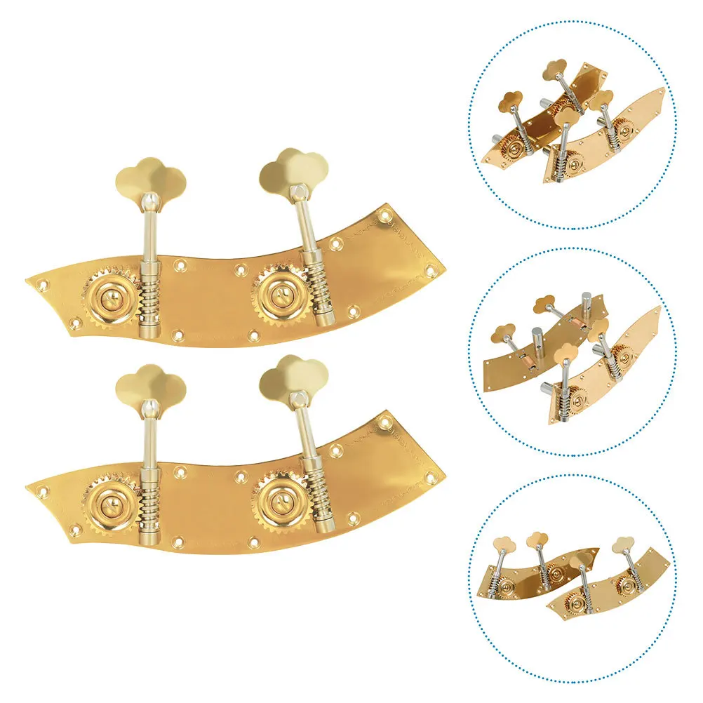 

2Pcs Double Bass Tuning Pegs Premium Durable Copper Alloy Sturdy Metal Body Replacement Parts Bass String Tuning Peg