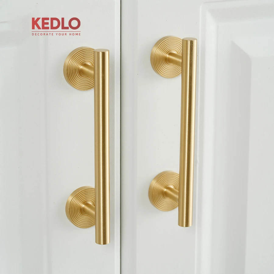 KEDLO moderner minimalistischer Massivmessing-Goldgriff für Küchenschubladen, 500 mm lang. – Detail 2