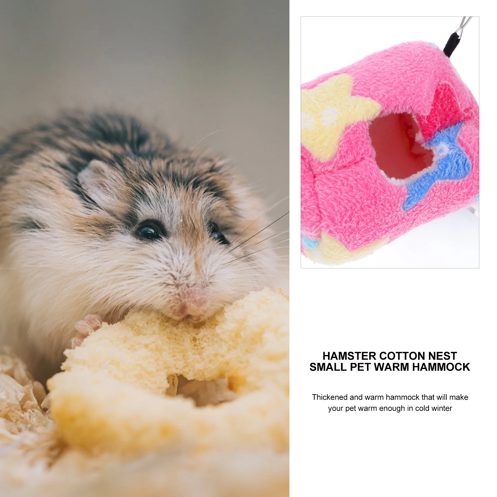 

Hamster Cotton Hammock Hamster Sleeping Hammock Thickened Warm Pet Bed For Winter Small Pets Hanging Sleeping Cage Furnishing