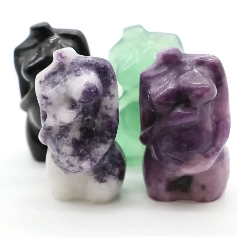 Natural Hand Carved Crystal Souvenir Jadeite Obsidian Feng Shui Gemstone Folk Craft Home Decor Gift for Friends and Family