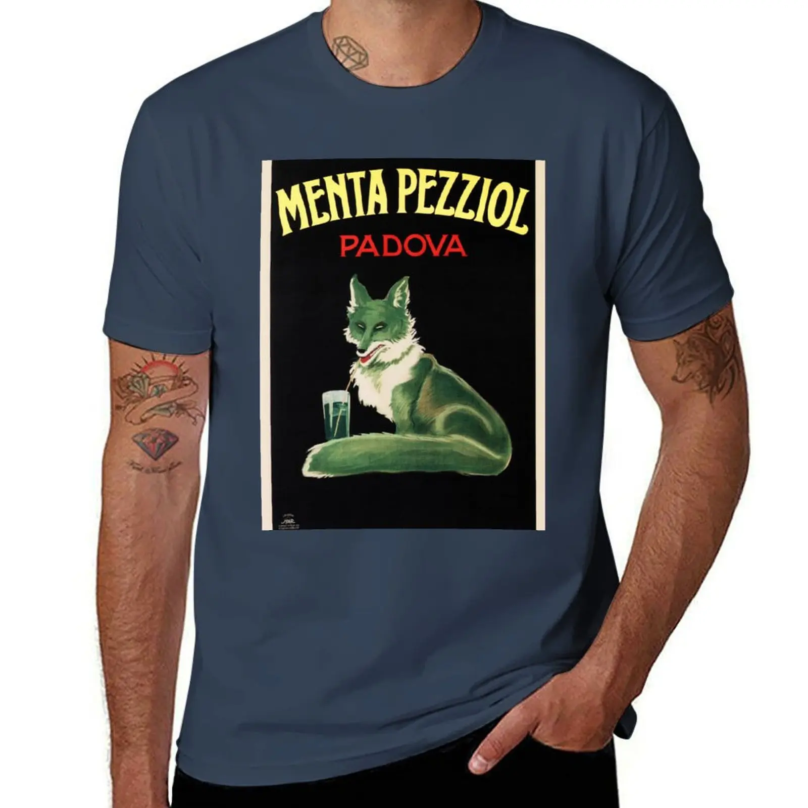 

MENTA PEZZIOL Padova Винтажная итальянская футболка Liqueur Art Deco Style 1922 от Marcelo Dudovich