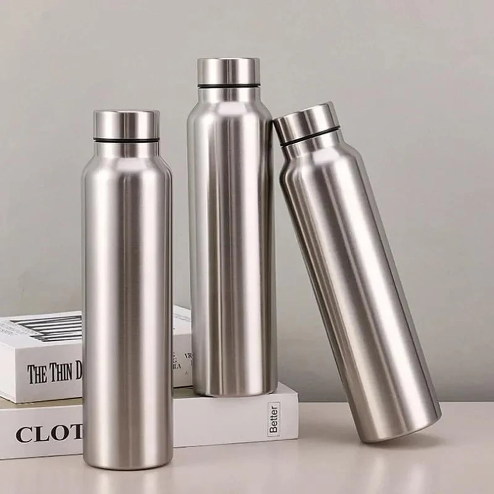 Stainless Steel Metal Water Bottle 33ozSports Water Bottle Single Wall Cold Water Bottle Reusable Leakproof Stainless Steel