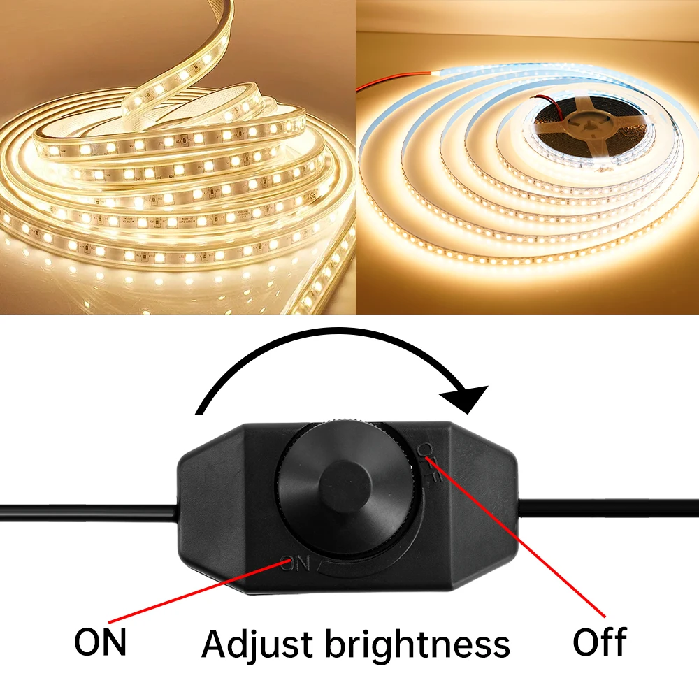 DC12-24V LED 조광기 무단 수동 손잡이 터치 LED 조광기 스위치 1 채널 밝기 조정 컨트롤러