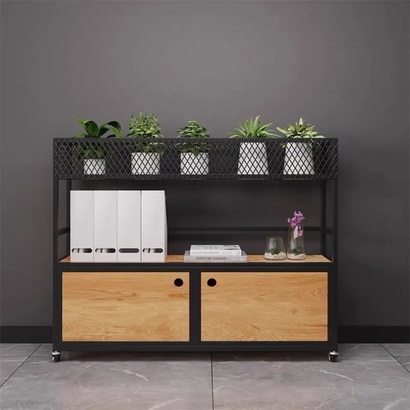 Wrought Iron Office Partition Shelf File Rack Shopping Mall Booth Restaurant Fence Flower Screen Divider Storage Display