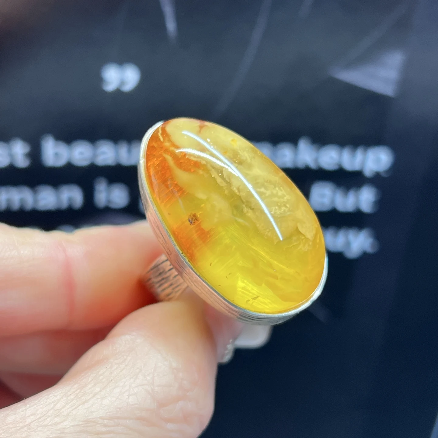 

Регулируемое кольцо из натурального желтого янтаря 32,2x18,1 мм, крупный размер, ювелирное изделие из стерлингового серебра 925 пробы, янтарное кольцо для женщин и мужчин, AAAAA