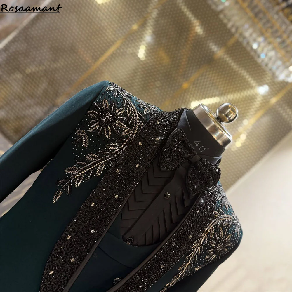 Two-piece Men's Suit for Wedding Banquet Host Dance Prom Christmas Costume Men Blazer Chinese Style