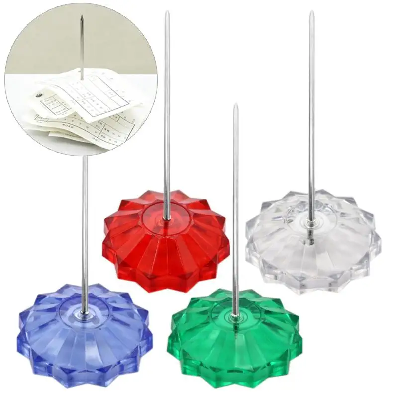 Hot Sale Receipt Holder, Paper Memo Holder, Receipt Spike Stick Plastic Base, For Office Shop Storing Bills Invoices Memos