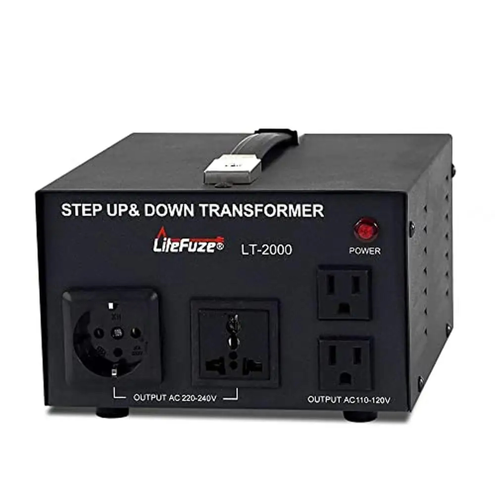 Voltage Converter Transformer Step Up/Down 2000W Universal Socket Fuse Protection LT Series Conversion Box Technology Heavy Duty