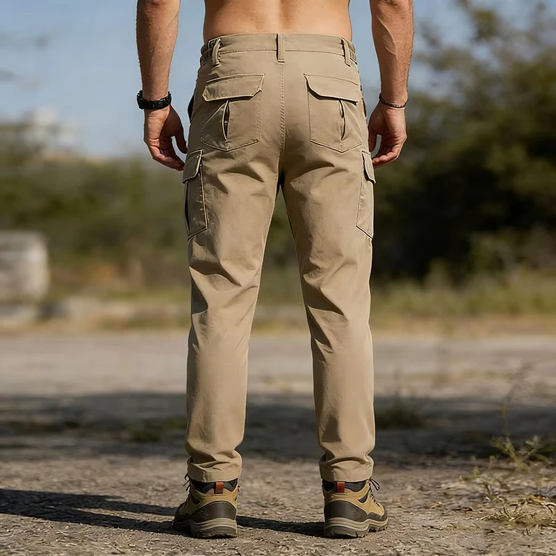 New Work Tactical Pants Men Casual Cargo Trousers Summer Multi-pocket Waterproof Pant Workwear Hiking Training Trousers Male