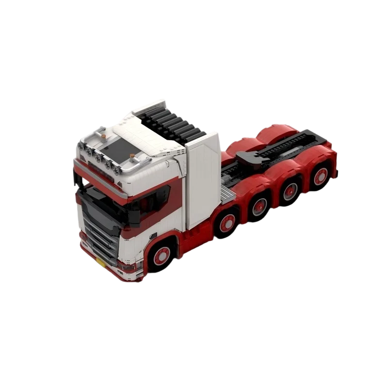 آلة المحرك الكلاسيكية جرار 10X4 جرار (أحمر) نموذج لتقوم بها بنفسك سيارة وحدات MOC اللبنات التكنولوجيا الطوب ألعاب إبداعية