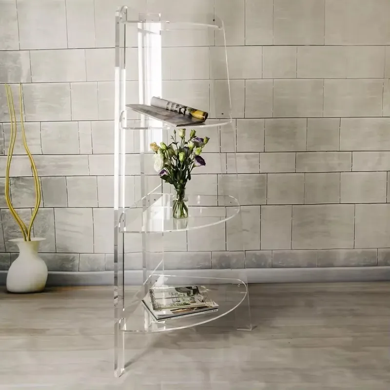 Clear Acrylic Bookshelf Lucite Corner Shelf DIY Furniture