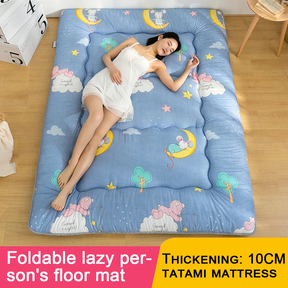 

Japanese-style Thickened Folding 10CM Tatami Mattress Floor Mat Lazy Bedroom Sleeping Pad Foldable Bed Mattress Topper Futon